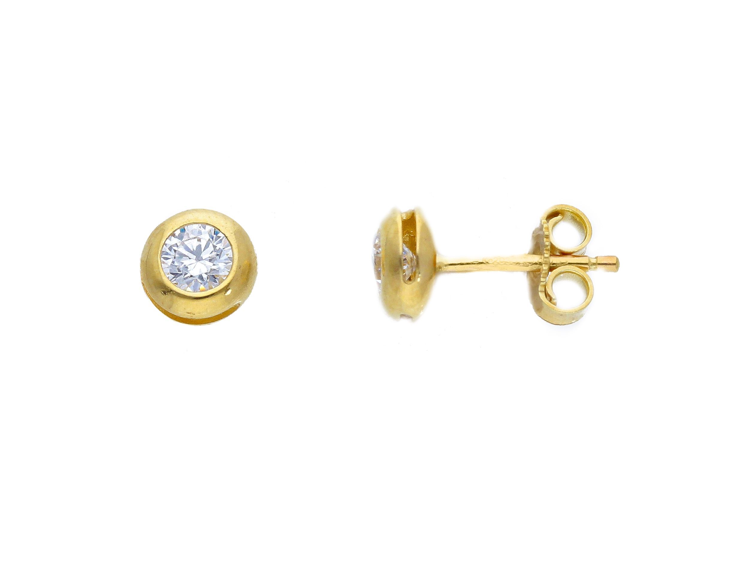 Golden earrings 9k with white zircon (code S167196)